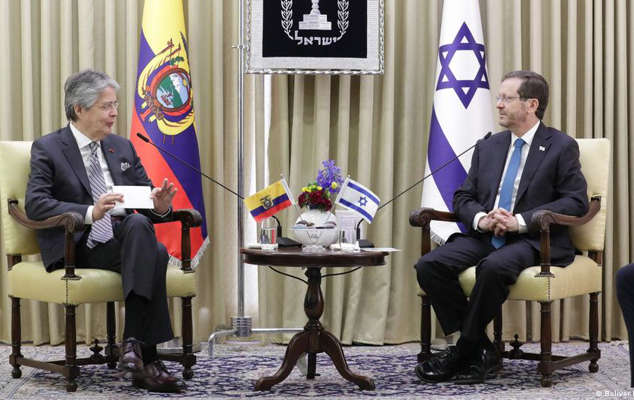 Presidente de Ecuador finaliza histórica visita a Israel
