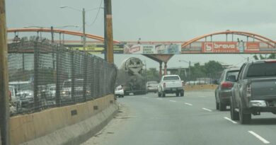 Mallas colgadas en la Autopista Duarte son un peligro para conductores