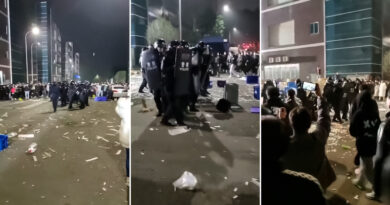 Choques en China entre policías y el personal de una fábrica de kits de covid-19