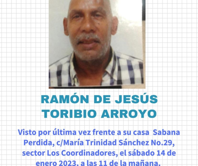 Reportan hombre desaparecido en Sabana Perdida; padece de Alzheimer