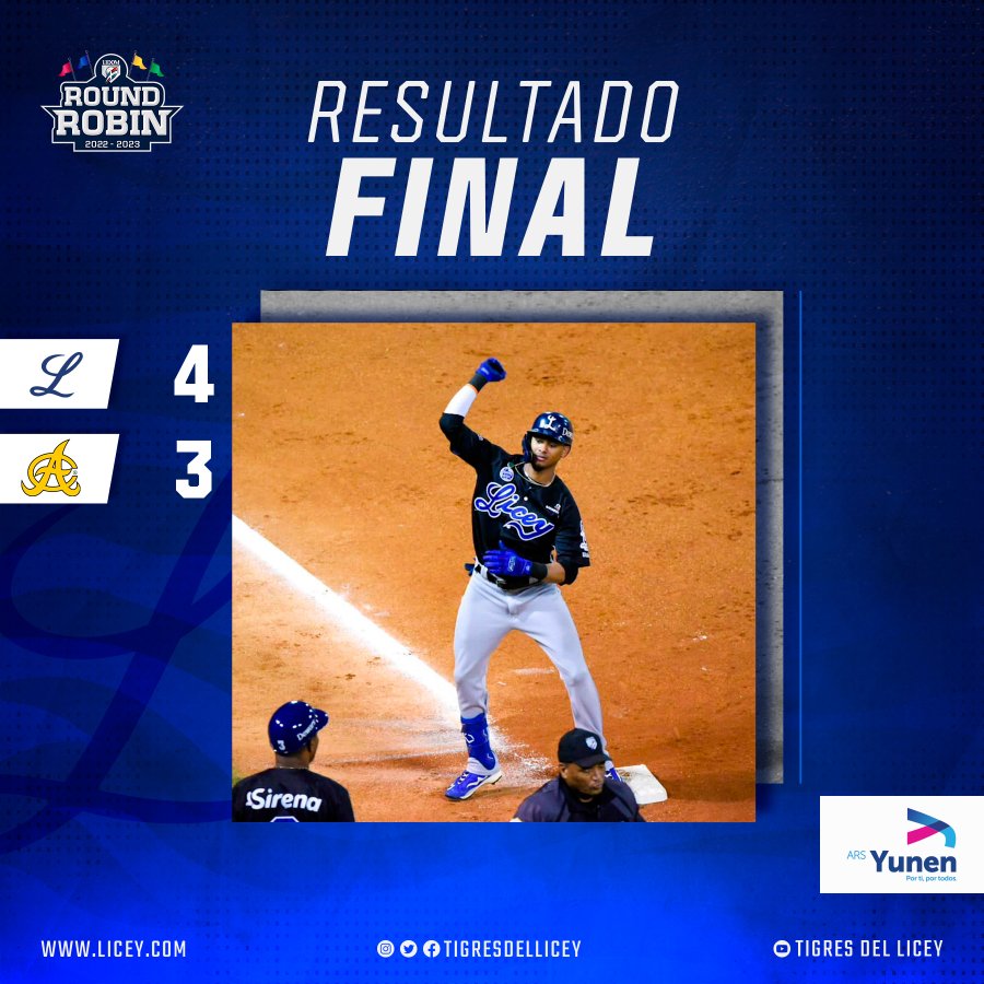 Licey se impuso a las Águilas y se mantienen en primer lugar 