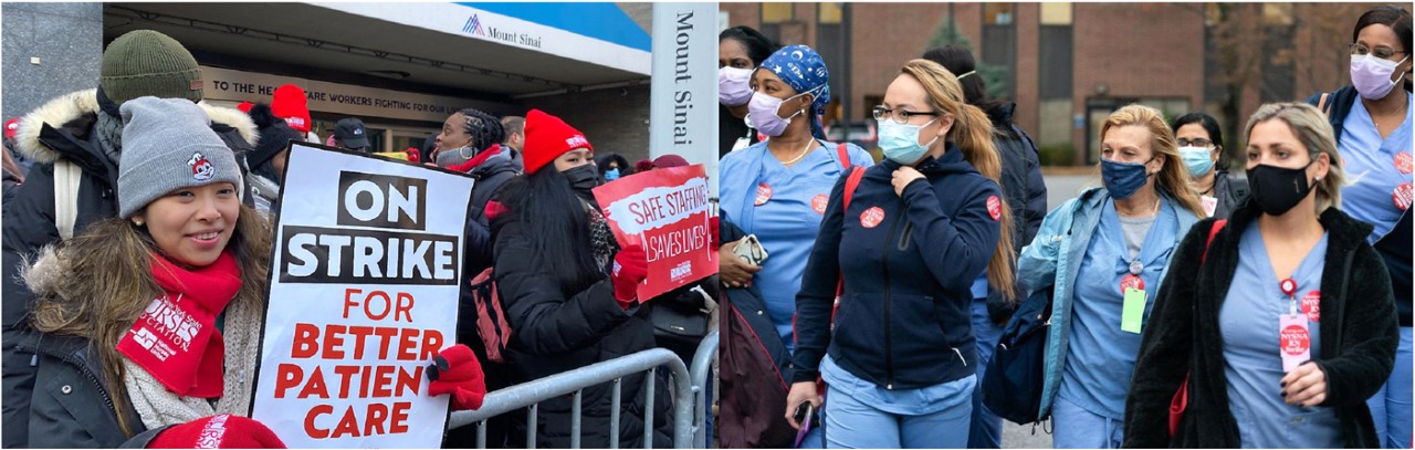 Huelga de miles de enfermeras se mantiene con gran éxito en hospitales de Nueva York
