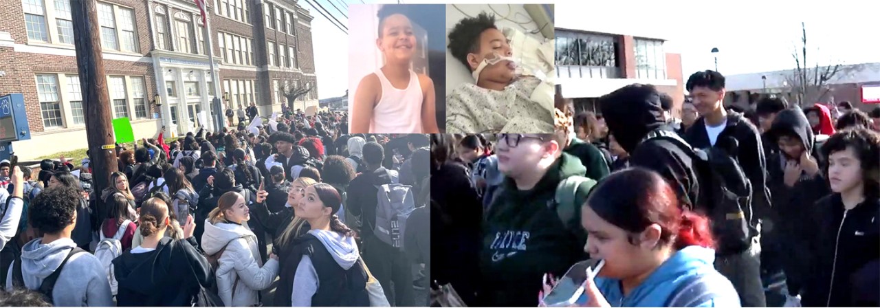 Cientos de alumnos y padres marchan por seguridad en escuelas de NJ mientras sigue grave estudiante dominicano apuñalado por compañero