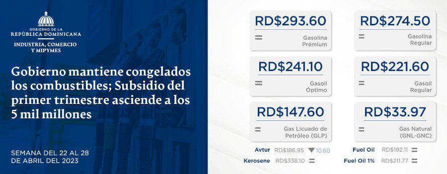 Gobierno mantiene congelados los combustibles; Subsidio del primer trimestre asciende a los 5 mil millones
