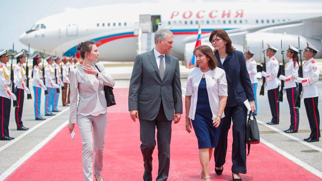 El presidente de la Duma Estatal rusa llega a Cuba junto a una amplia delegación parlamentaria