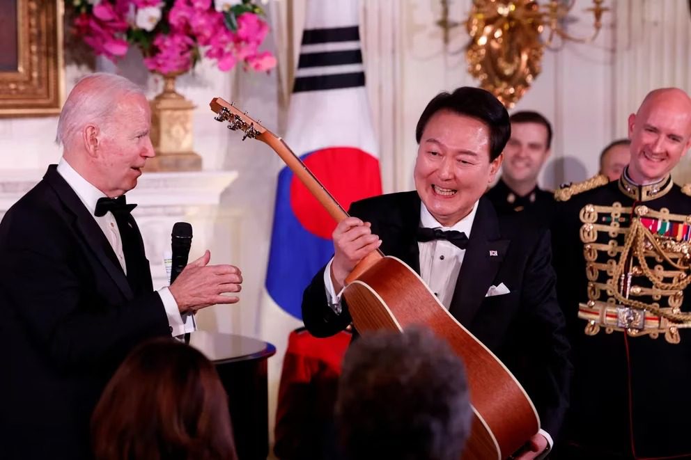 El presidente de Corea del Sur sorprendió a todos al cantar “American Pie” en la Casa Blanca