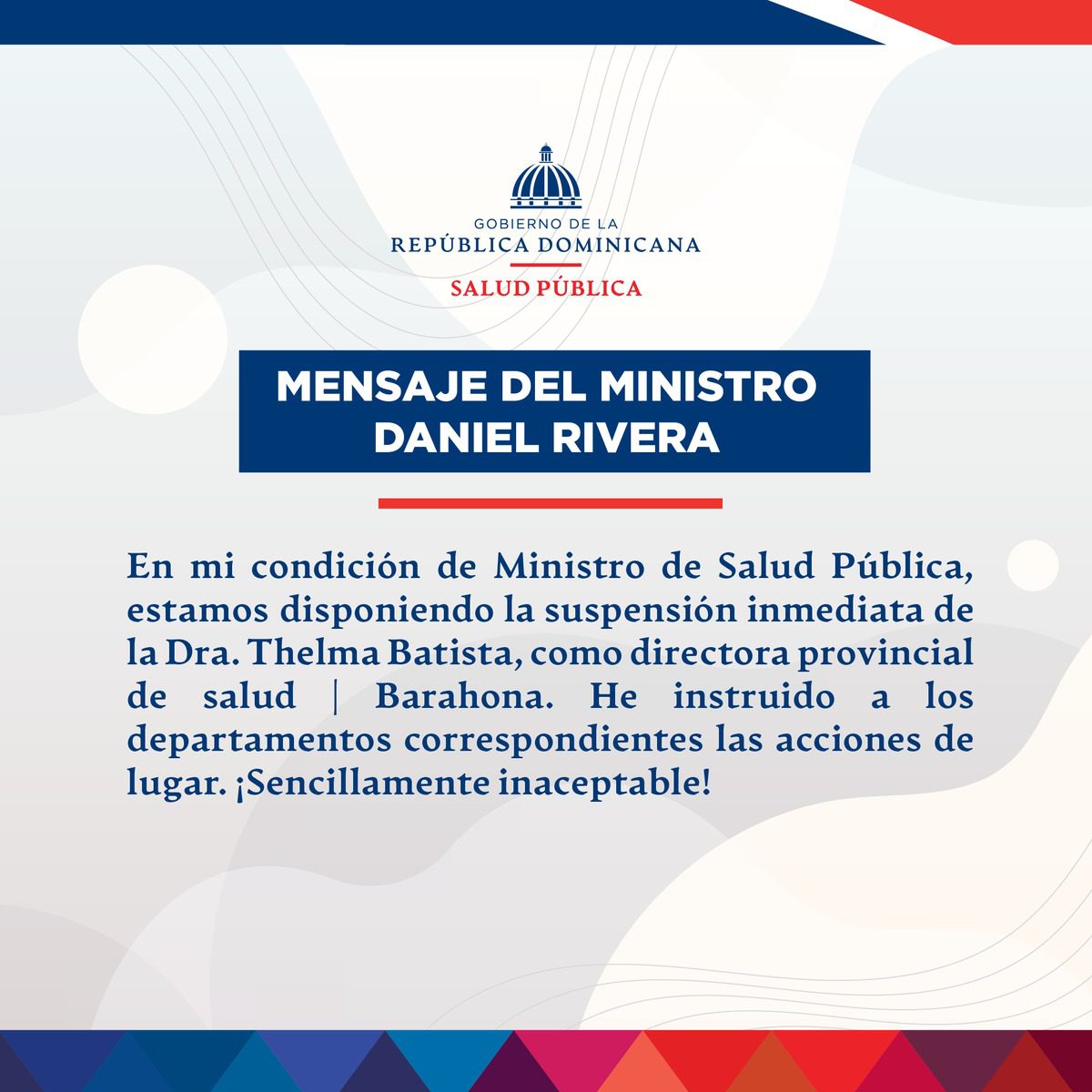 Suspenden a directora provincial de Salud que amenazó con cancelar empleadas