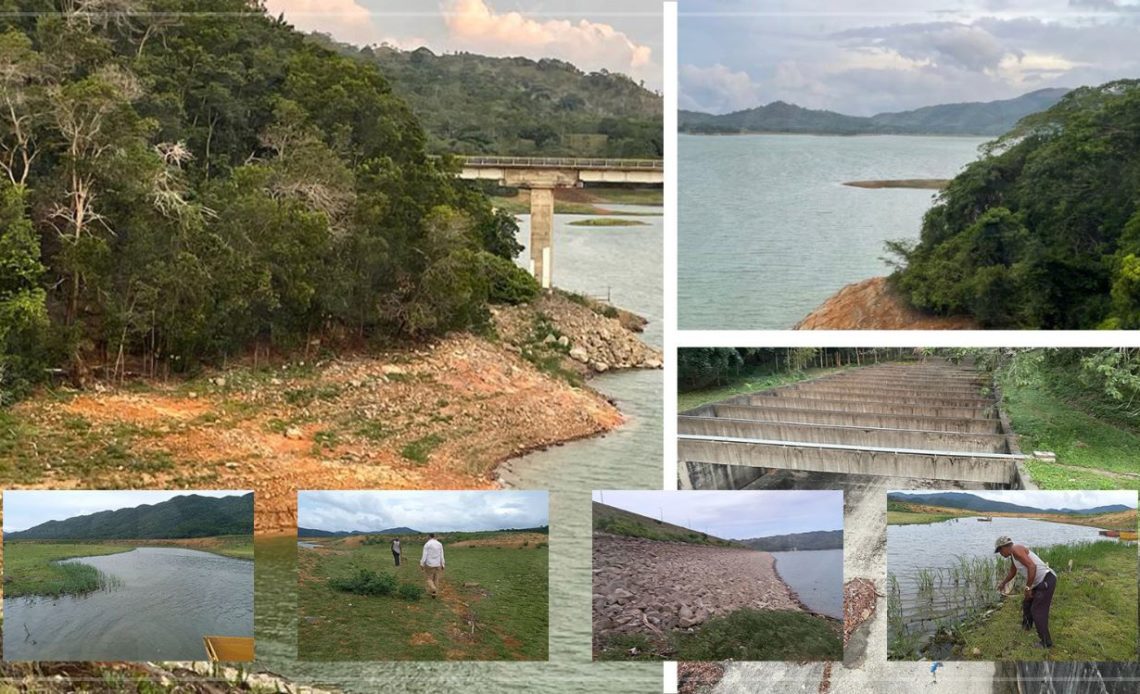 Dramática situación de la Presa de Hatillo; el agua se aleja y deja panorama de desolación