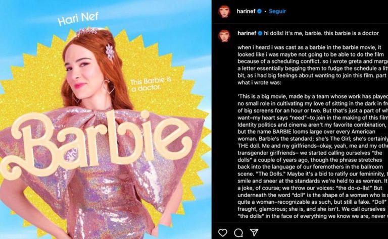 "Barbie doctora": ¿Quién es Hari Nef, la actriz trans de la película 'Barbie'?