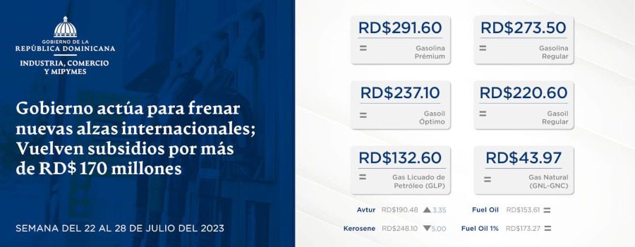 Gobierno actúa para frenar nuevas alzas internacionales; Vuelven subsidios por más de RD$ 170 millones