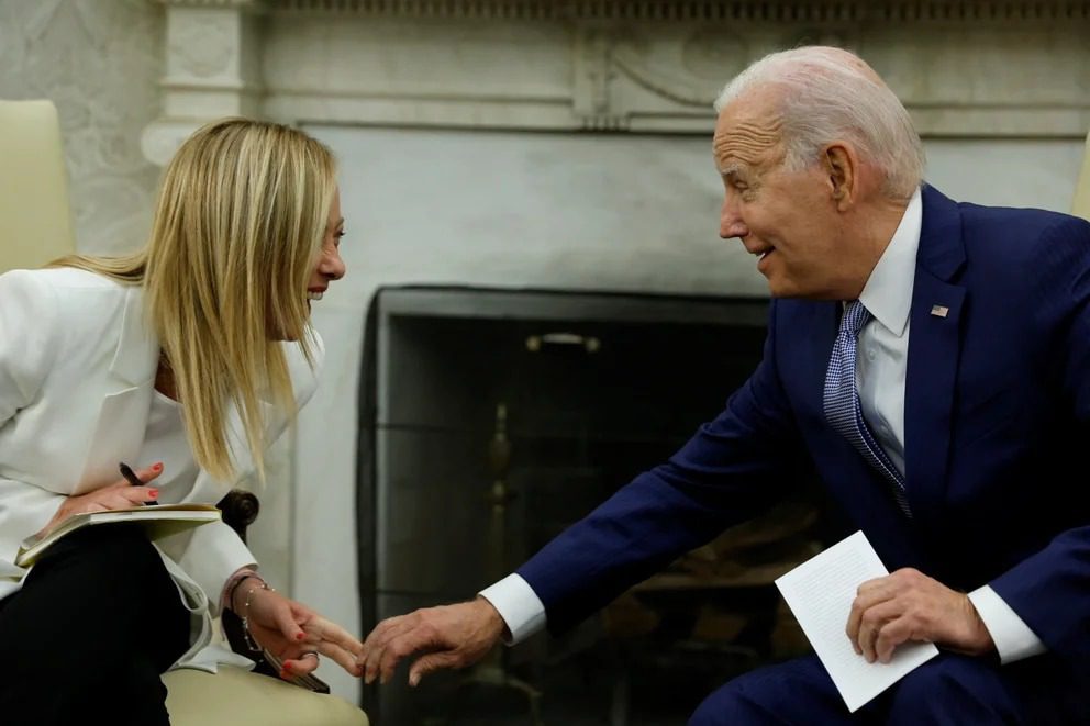 Joe Biden le agradeció a Giorgia Meloni el apoyo de Italia a Ucrania durante su encuentro en la Casa Blanca