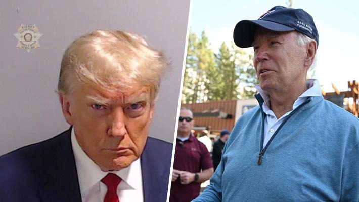 Joe Biden toma con humor foto policial de Trump tras ser arrestado en Georgia: "Es un tipo guapo"