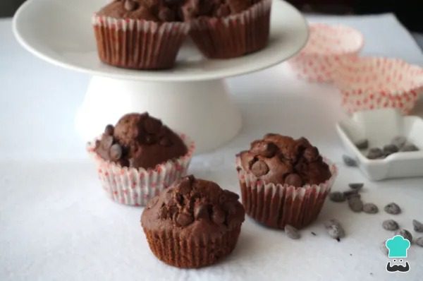 Magdalenas con pepitas de chocolate