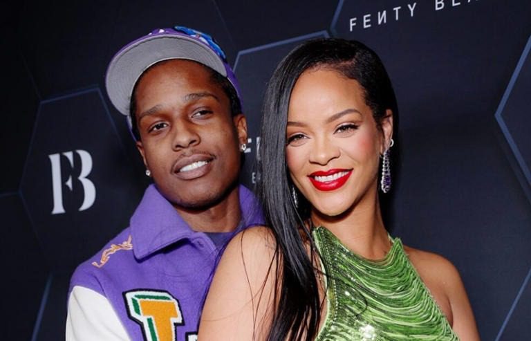 Rihanna y A$AP Rocky posan por primera vez con su segundo hijo
