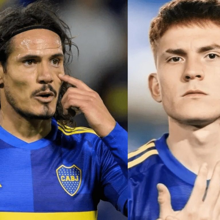 Fuerte cruce entre Edinson Cavani y su compañero en pleno partido