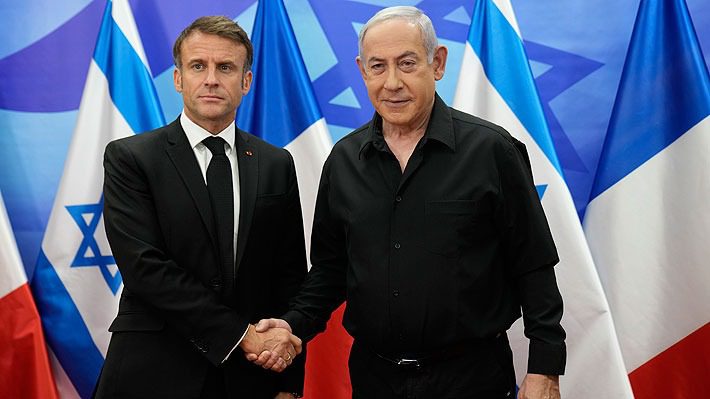 Macron propone a Netanyahu ampliar la coalición internacional antiyihadista al combate contra Hamás