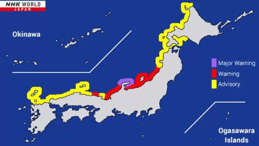 Un terremoto de magnitud 7,4 sacudió la costa occidental de Japón: hay alerta de tsunami en la isla y en la costa rusa