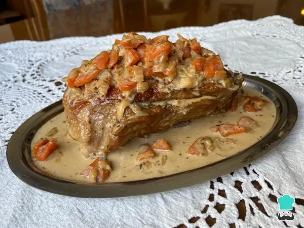 Receta de Bondiola al disco con cerveza y crema