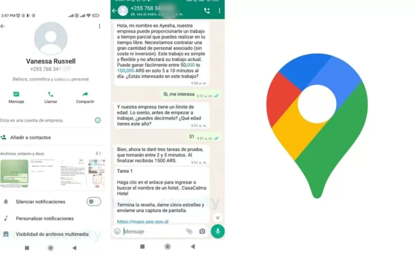 Nueva estafa laboral en WhatsApp donde se usa a Google Maps, esta es la trampa