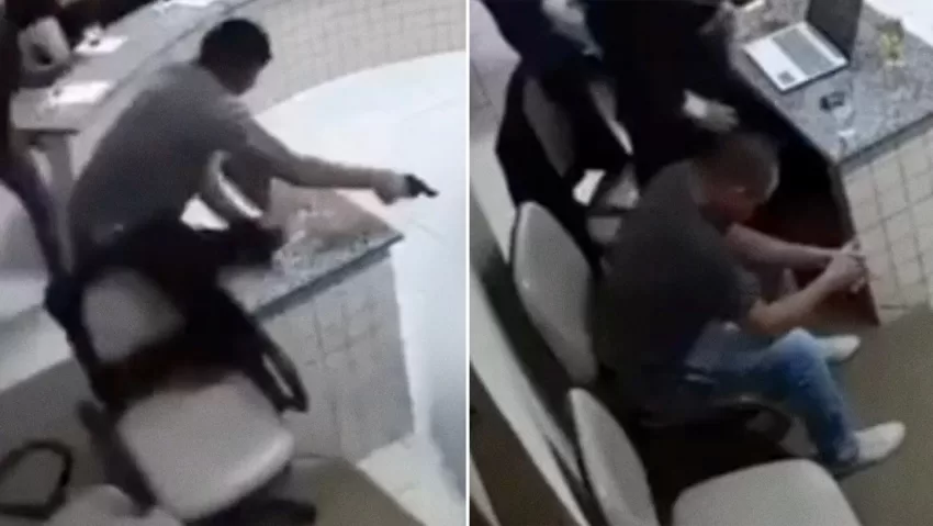 Llega armado al juicio y desata una brutal venganza contra el asesino de su padre