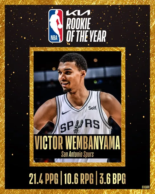 Victor Wembanyama es el Rookie del Año en la NBA