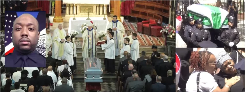 El alcalde, jefes policiales, cientos de policías y comunidad despiden restos de cadete de origen dominicano muerto por ataque en academia del NYPD