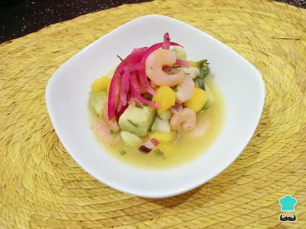 Receta de Ceviche de camarones y mango