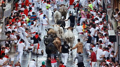 Primer encierro de San Fermín se salda con 8 hospitalizados en España