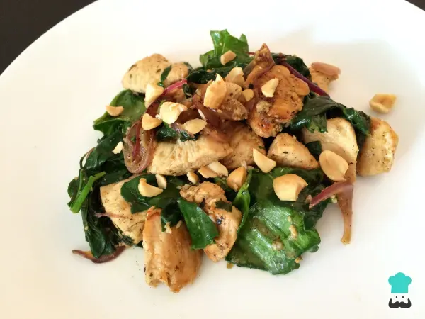 Receta de Pollo salteado con espinacas