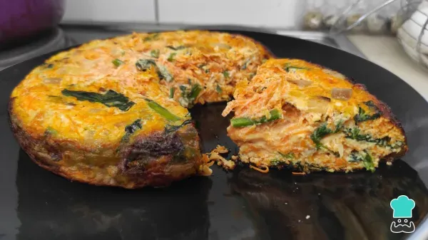 Receta de Tortilla de espinaca y zanahoria