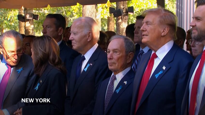 Biden, Harris, Trump y J.D. Vance coinciden en ceremonia del 11-S en Nueva York
