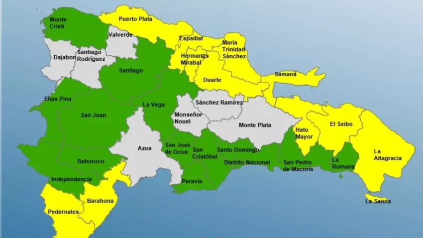 Aumentan a 25 las provincias en alerta por incidencia de vaguada
