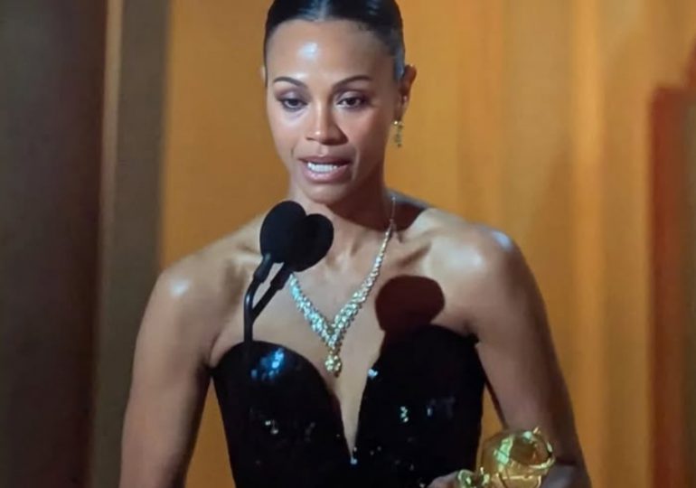 RD celebra triunfo de Zoé Saldaña en los Golden Globes 2025, la primera dominicana en ganar este premio