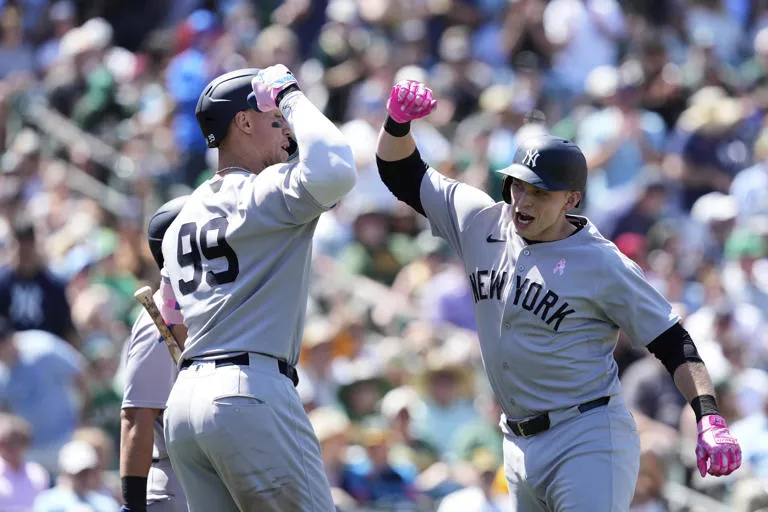 Aaron Judge eleva su promedio a. 409 con cuatro hits y Yankees derrotan 12-2 a Atléticos