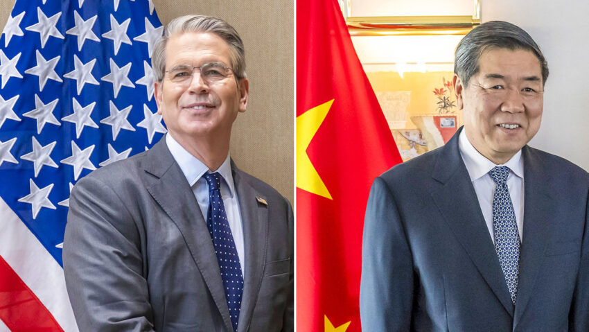 China y Estados Unidos inician diálogos en Suiza con la esperanza de mitigar la guerra comercial.