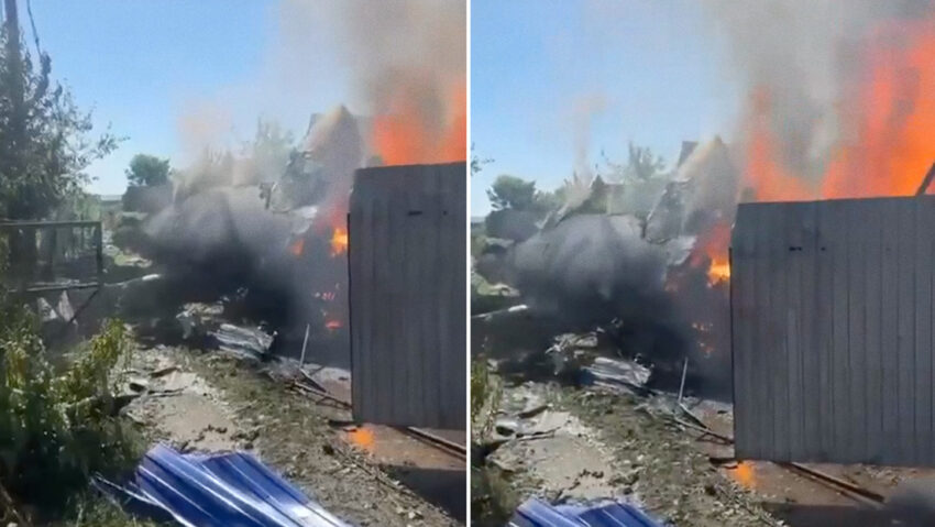Una avioneta cae sobre una casa en Rusia
