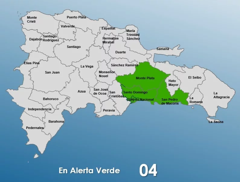 COE pone en alerta verde a cuatro provincias por onda tropical      