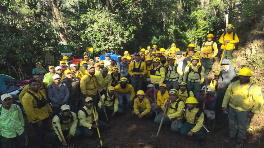 Medio Ambiente progresando en la extinción del incendio al norte del Parque Nacional Armando Bermúdez.