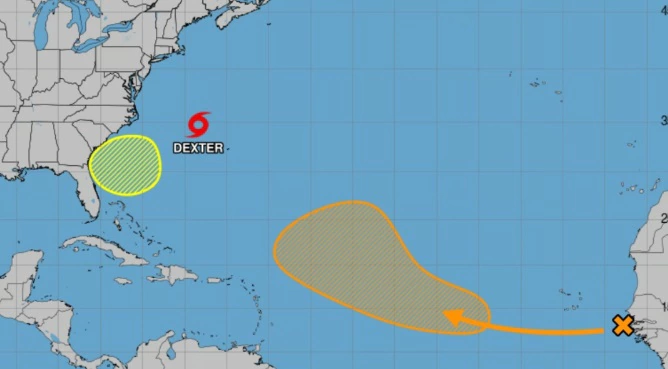 Se forma la tormenta tropical Dexter, la cuarta de la actual temporada ciclónica; por ahora no ofrece peligro para RD