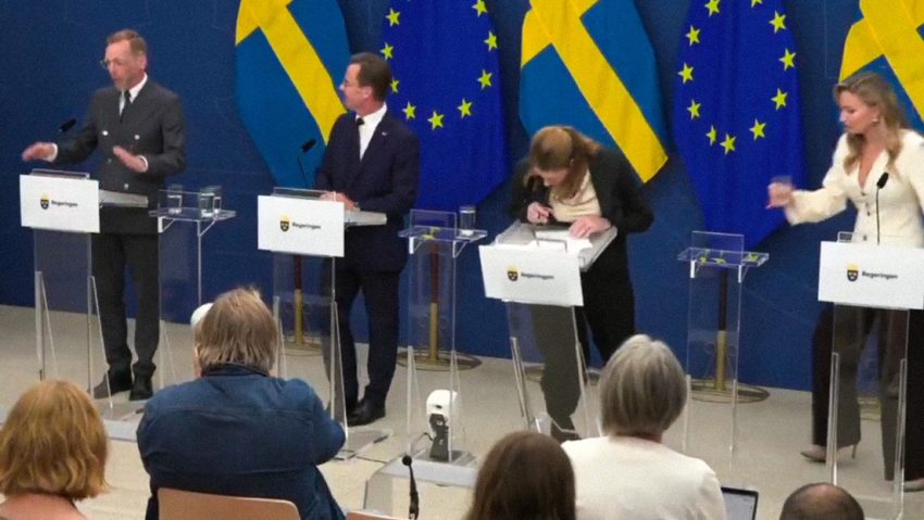 Ministra de Salud de Suecia se desmaya en medio de su presentación a la prensa