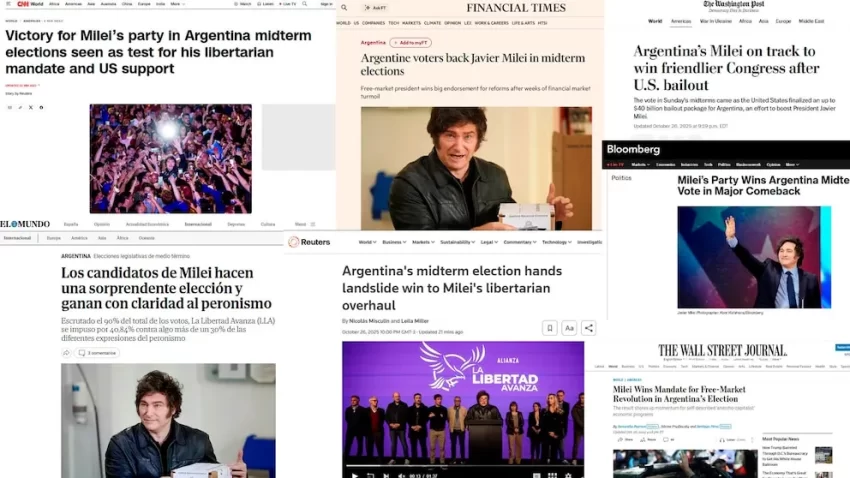 🔥¡GOLPE POLÍTICO EN ARGENTINA!🔥 Así reflejaron los medios del mundo la victoria del gobierno de Javier Milei en las elecciones legislativas