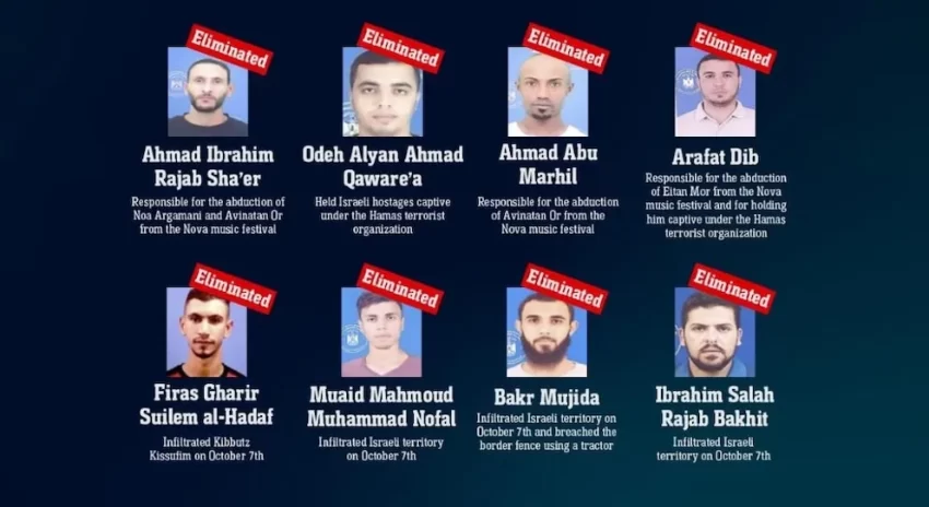 El Israel Defense Forces abatió a ocho terroristas de Hamas implicados en la masacre del 7 de octubre de 2023”