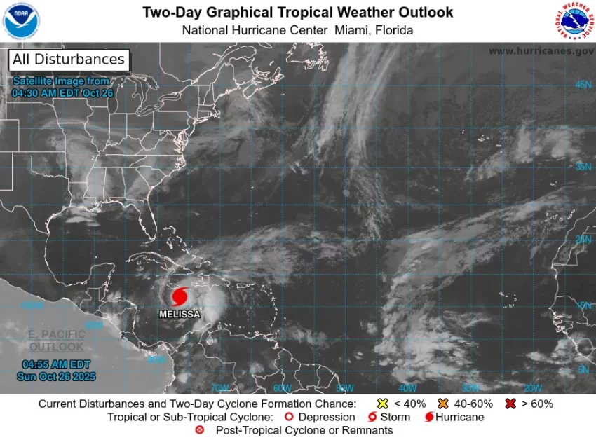 Melissa asciende a la categoría 4: se alertan fuertes lluvias y vientos en gran parte del territorio nacional.