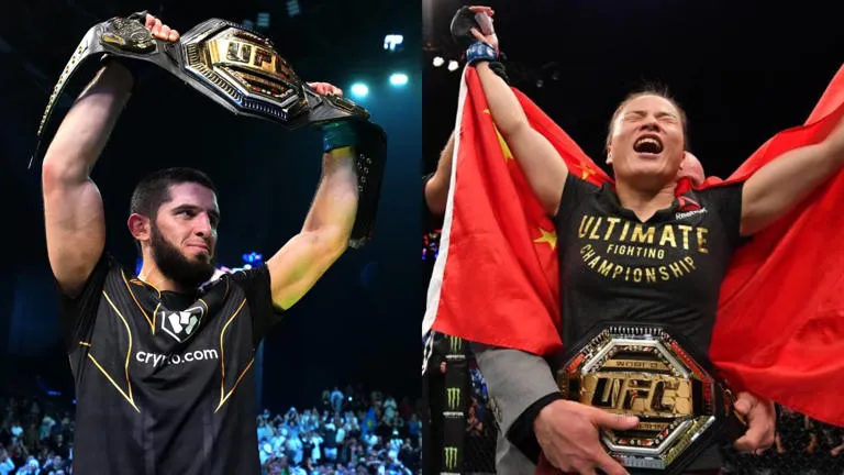 La lucha por ser doble campeón: Makhachev y Zhang protagonizan la cartelera histórica de la UFC 322 🔥