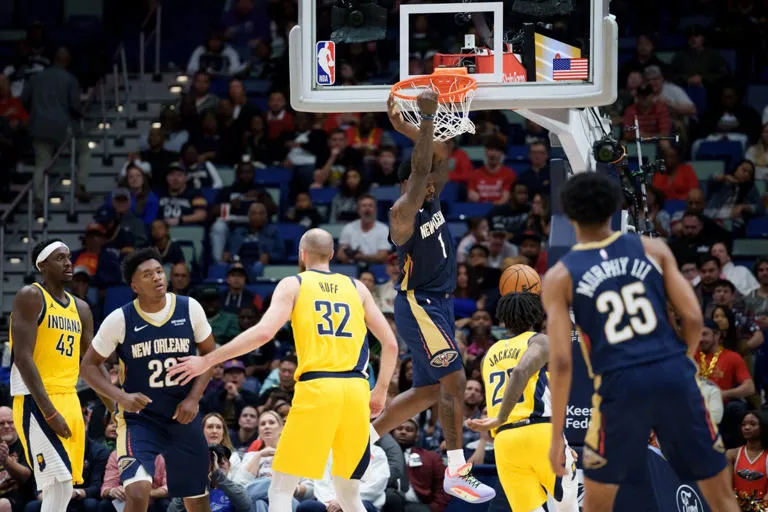 馃弨 Zion Williamson brilla desde el banquillo y lidera la contundente victoria de los Pelicans ante Pacers 馃惁