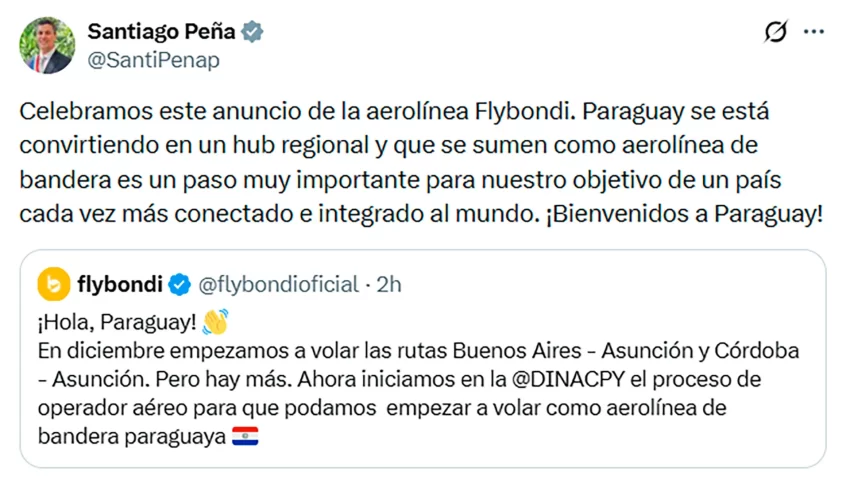 Flybondi lanza las rutas Buenos Aires ↔ Asunción y avanza como aerolínea de bandera paraguaya