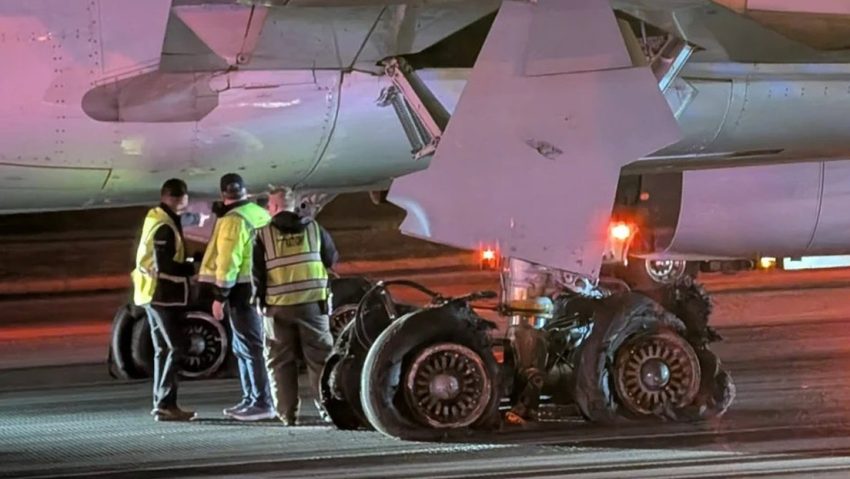 Momentos de pánico: avión realiza aterrizaje forzoso y estallan todas sus llantas