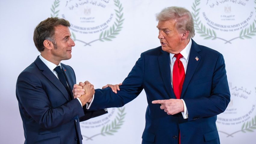 "No le iba a gustar lo que iba a decir": Trump vuelve a burlarse de Macron en público