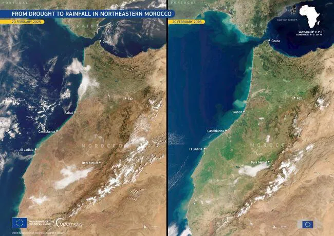 MEDIO AMBIENTE: Imágenes satelitales revelan una transformación crítica en el sur de España y Marruecos