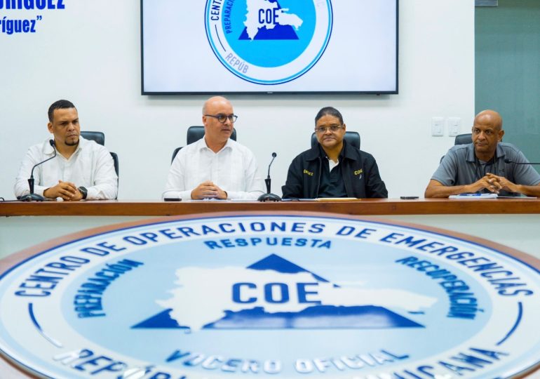 COE pone 4 provincias en alerta verde por sistema frontal que generará lluvias